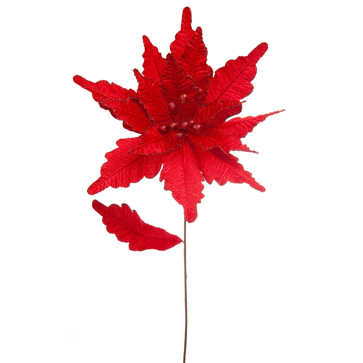 68cm Glitter Poinsettia Christmas Tree Decoration, 4 Pack
