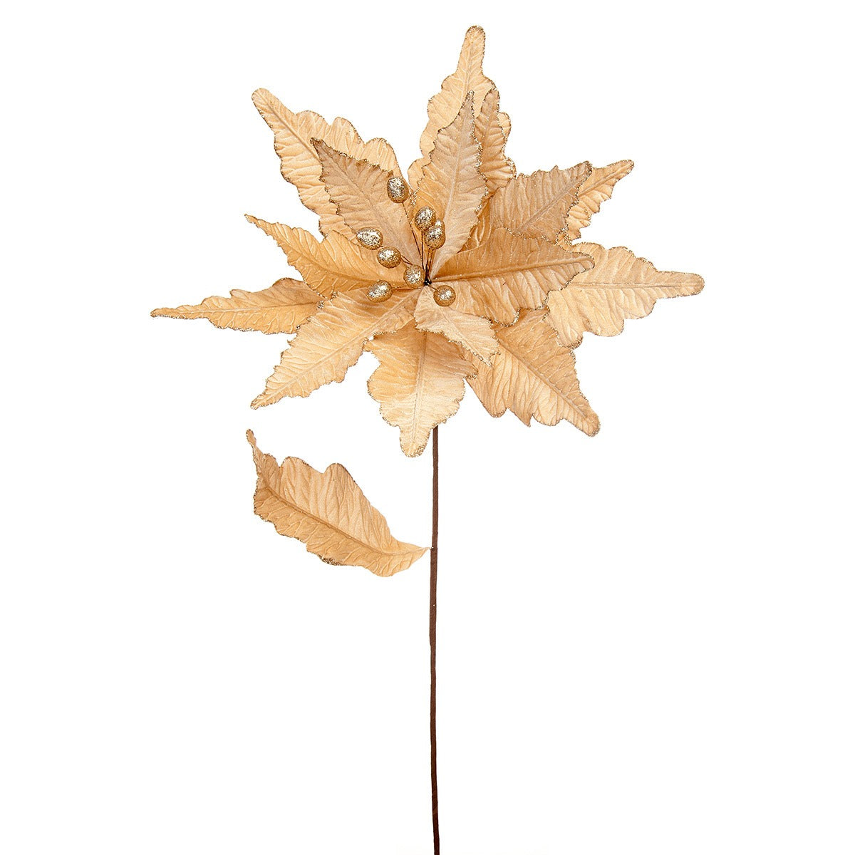 68cm Glitter Poinsettia Christmas Tree Decoration, 4 Pack