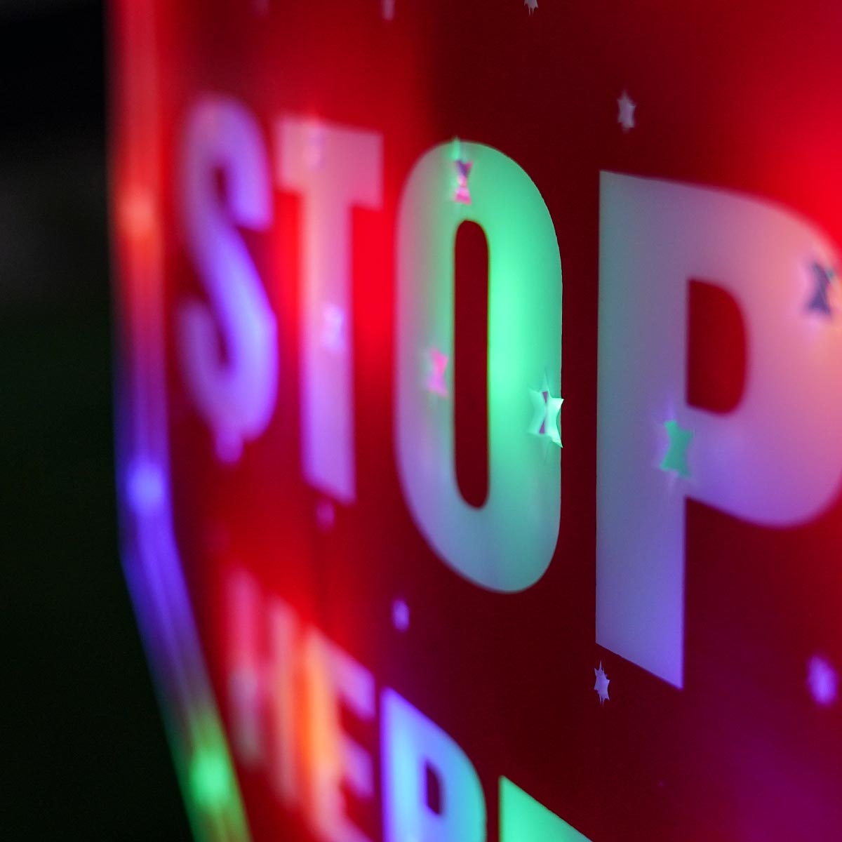 1.1m Outdoor LED Santa Stop Here Sign Christmas Stake Light
