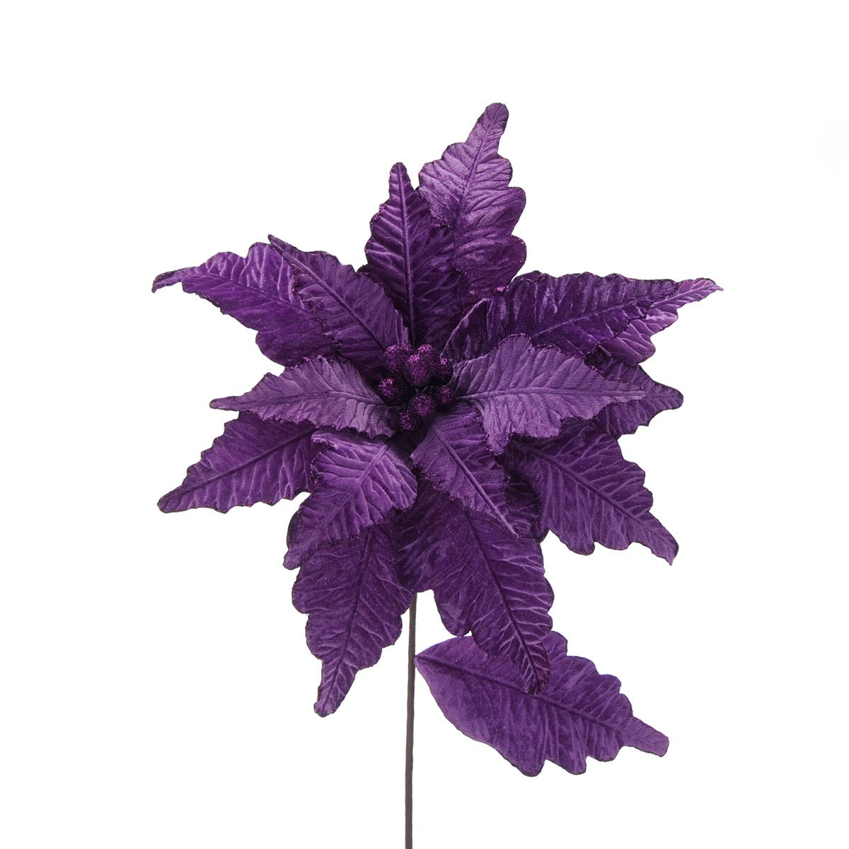 68cm Glitter Poinsettia Christmas Tree Decoration, 4 Pack
