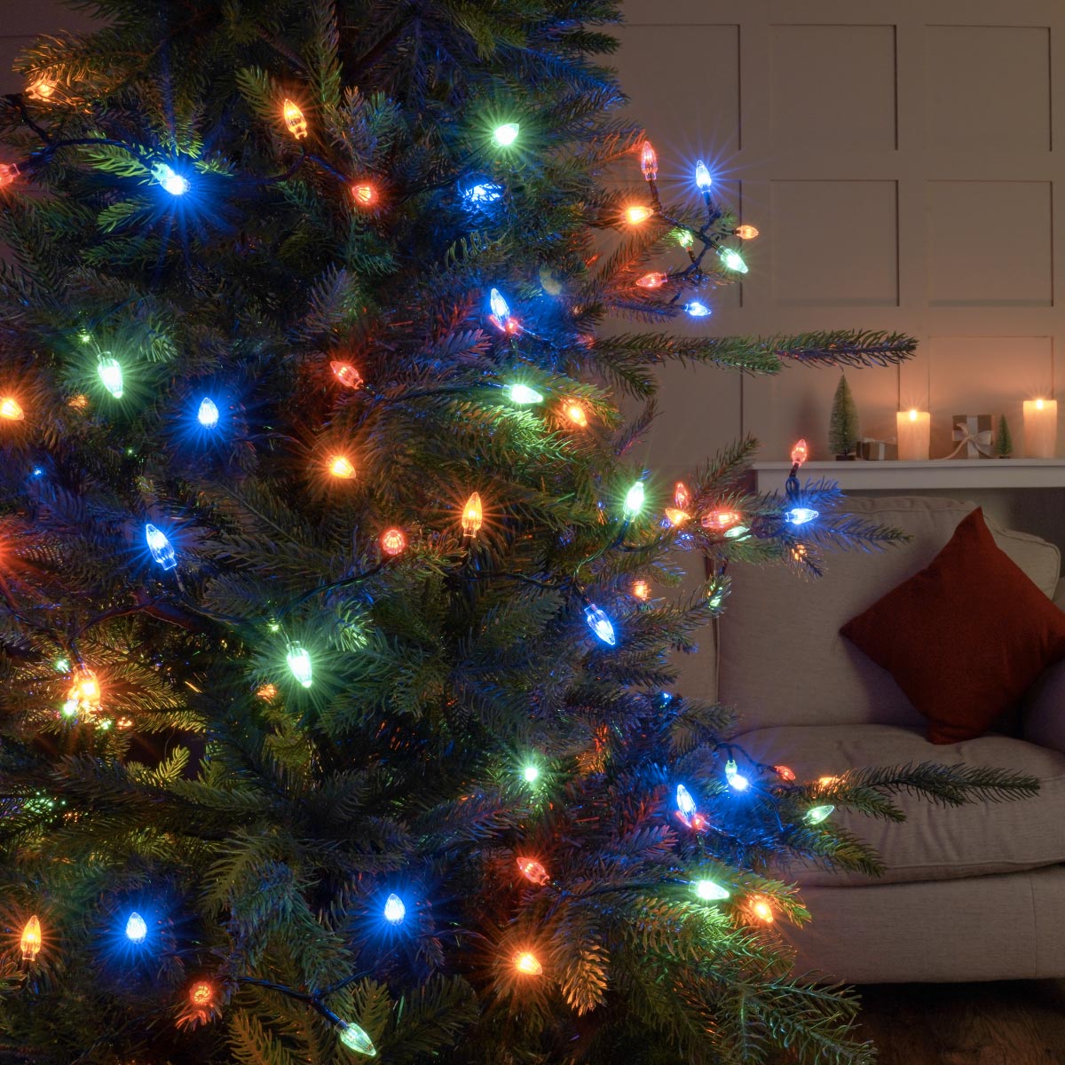 Indoor & Outdoor Traditional Diamond Christmas Tree Fairy Lights