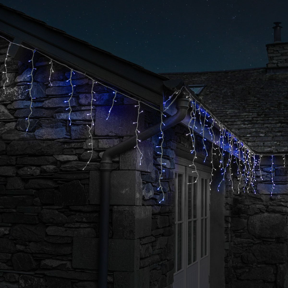 Plug In Christmas Snowing Effect Icicle Lights