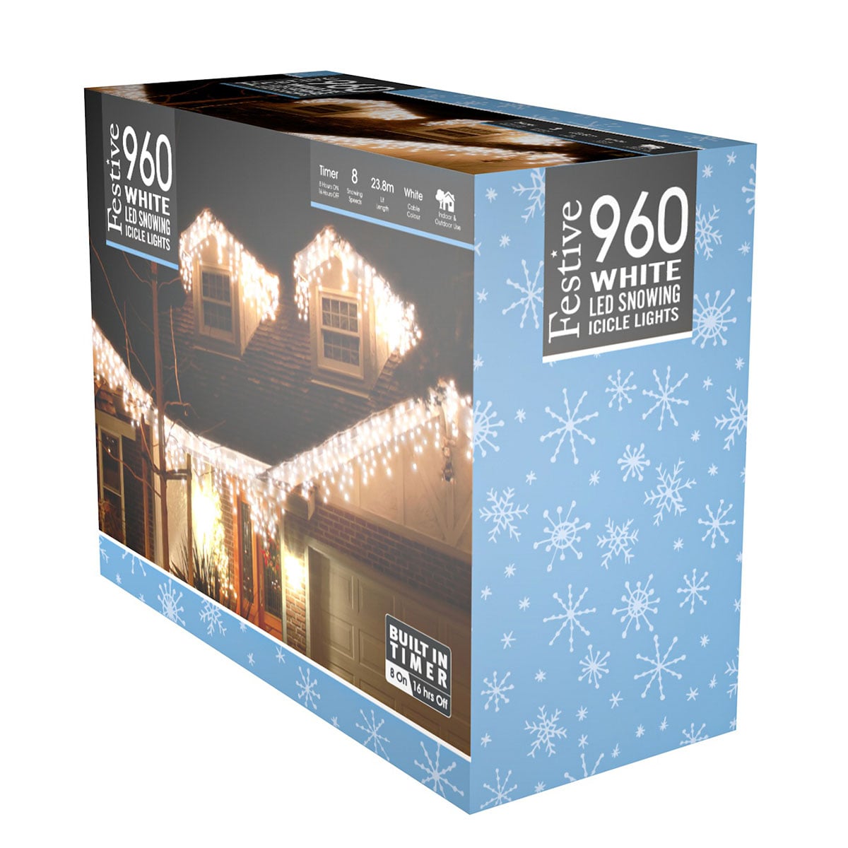 Plug In Christmas Snowing Effect Icicle Lights