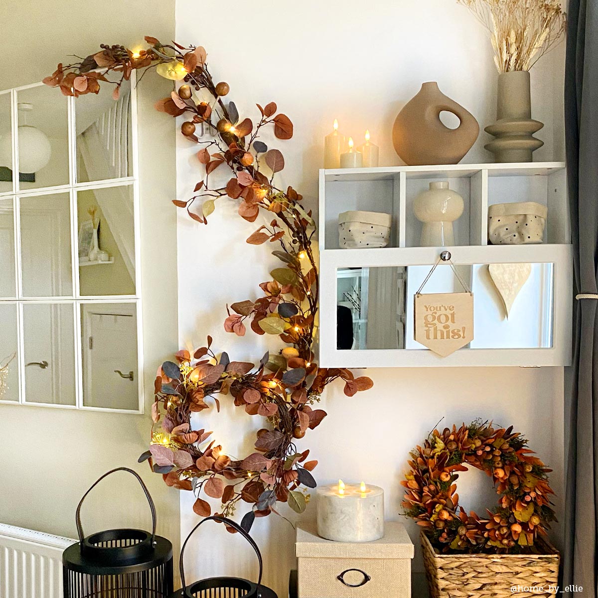 45cm Rustic Brown Leaf Wreath