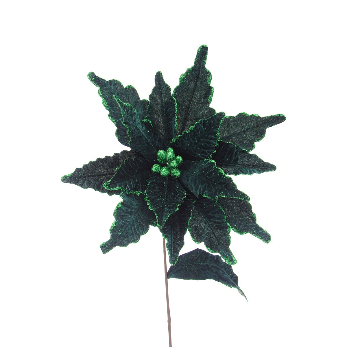 68cm Glitter Poinsettia Christmas Tree Decoration, 4 Pack