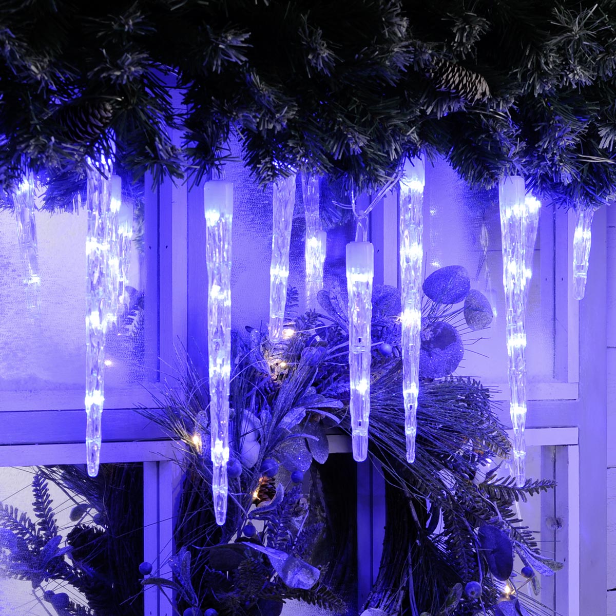 6.9m Outdoor Christmas Icicle Tube Lights, Dual Colour LEDs