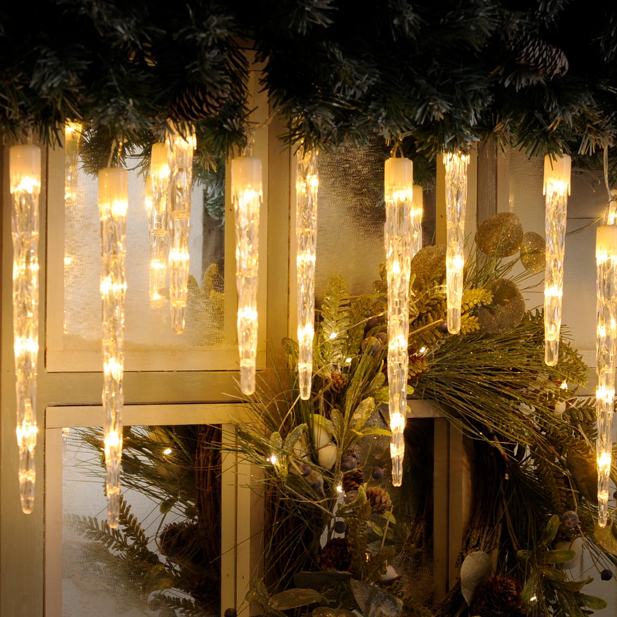 Outdoor 1.2m White to Warm White Colour Changing Christmas Icicle Lights