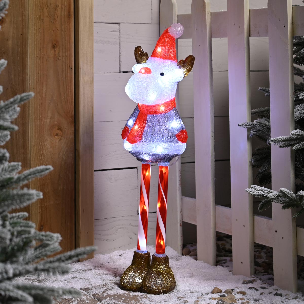 70cm Acrylic Candy Cane Reindeer Outdoor Christmas Light