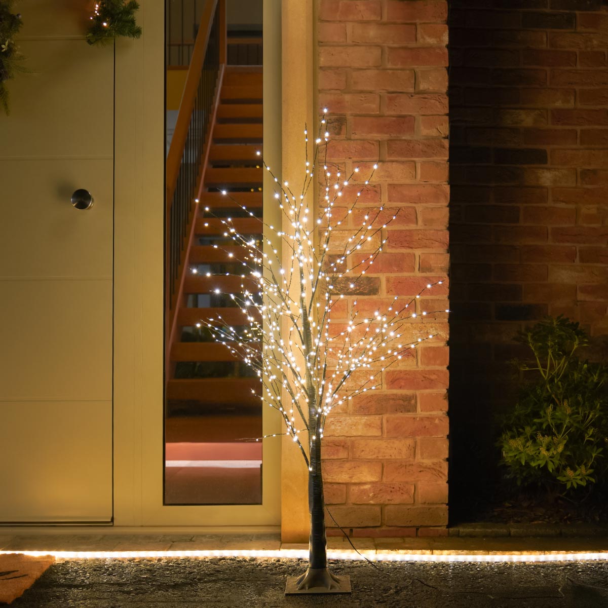 Festive Black Microdot Tree with Warm White LEDs