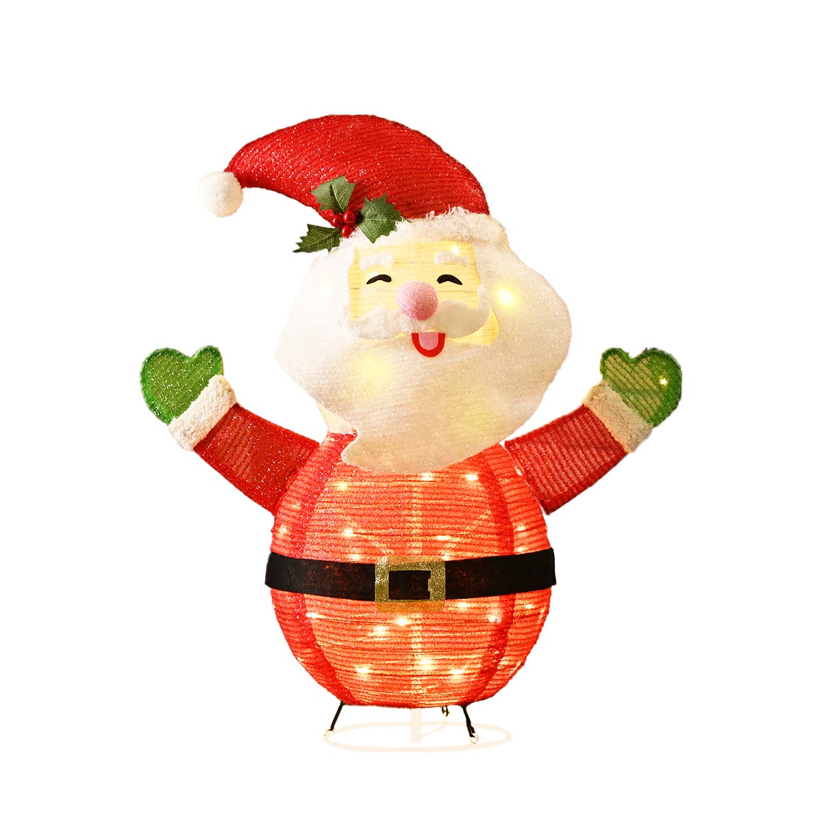 76cm Battery Operated Collapsible LED Santa Figure
