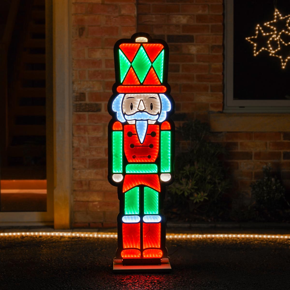 Outdoor Infinity Christmas Light Nutcracker