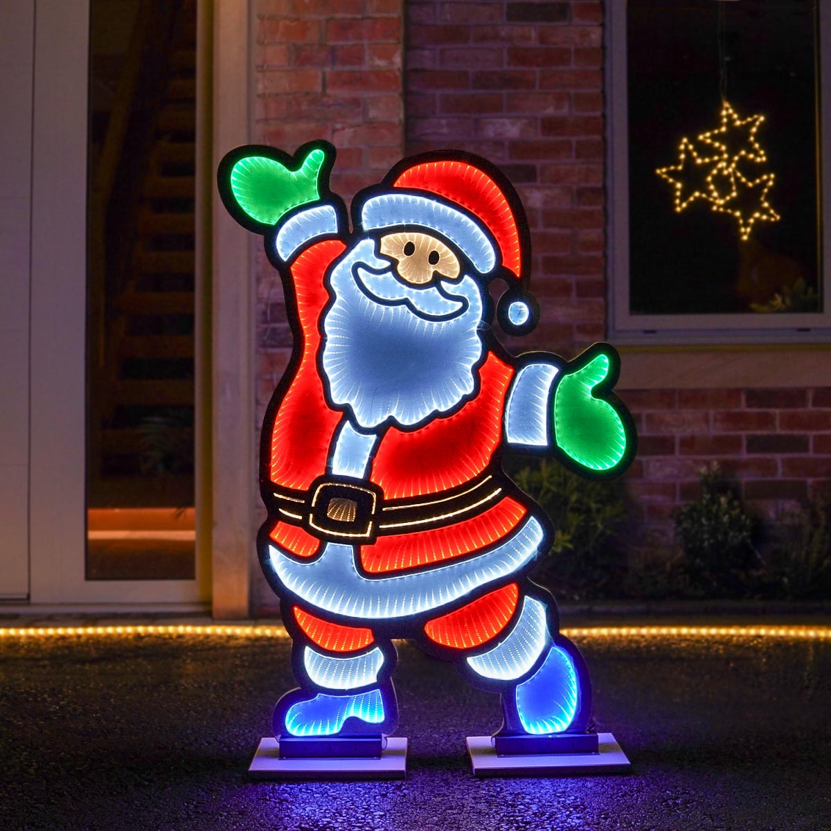 Outdoor Infinity Christmas Light Santa