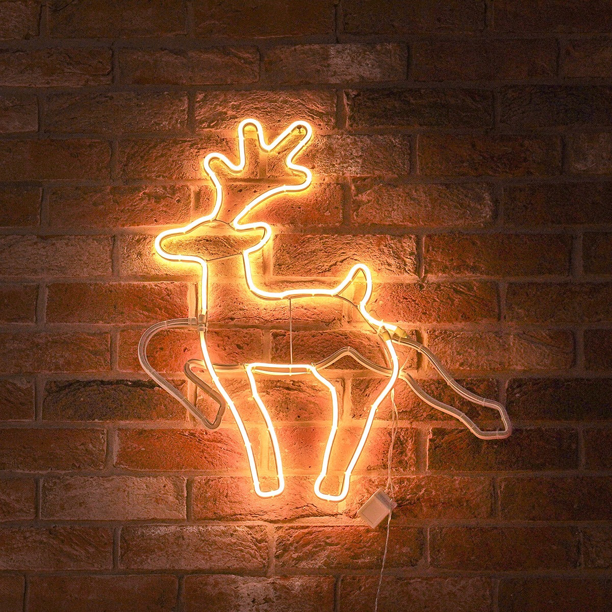 60cm Neon Flex Running Reindeer Silhouette