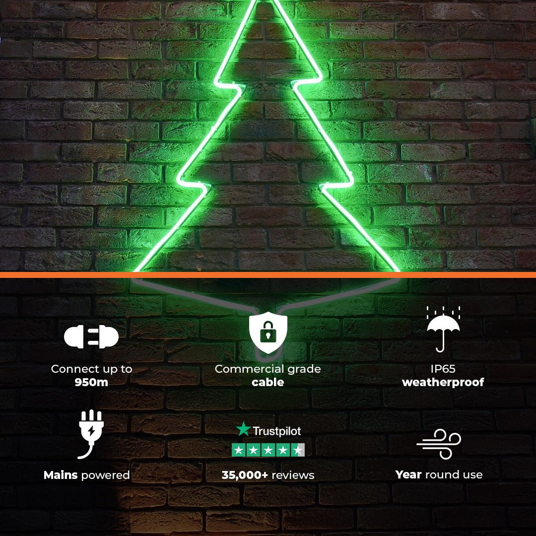 1.3m ConnectPro® Outdoor LED Neon Flex Christmas Tree Silhouette, Connectable