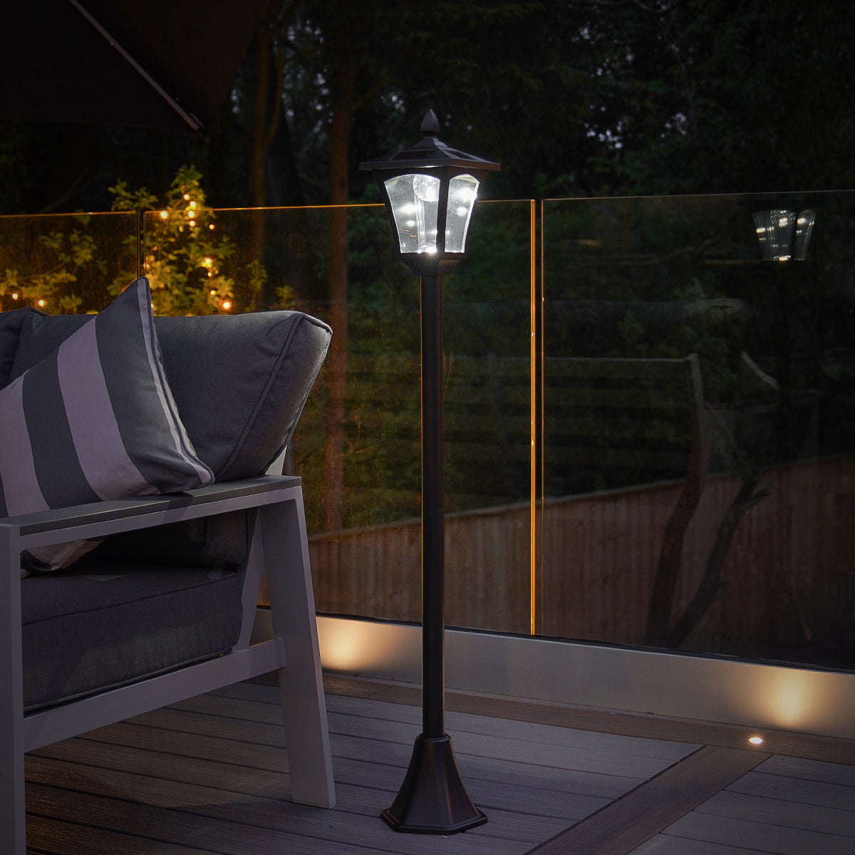 Solar Security Lamp Post, 1.2m