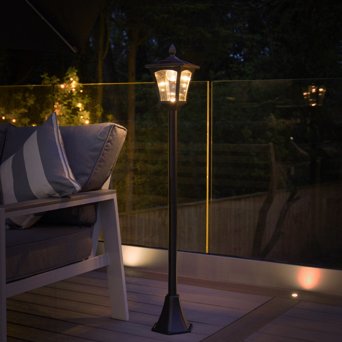 Solar Security Lamp Post, 1.2m