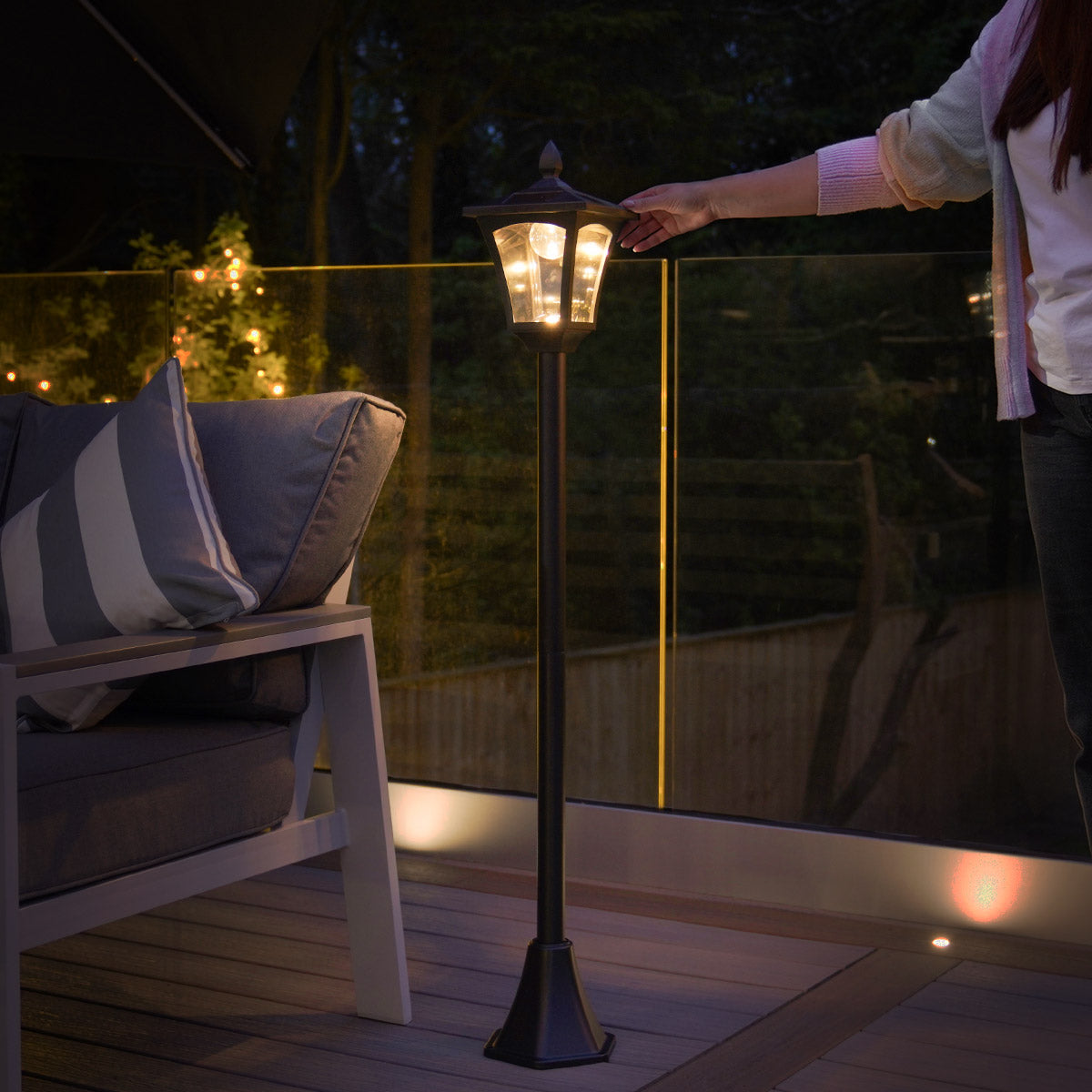 Solar Security Lamp Post, 1.2m