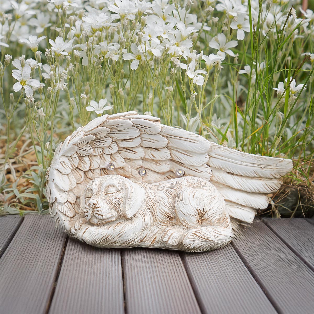Dog Memorial Solar Light Stone Effect