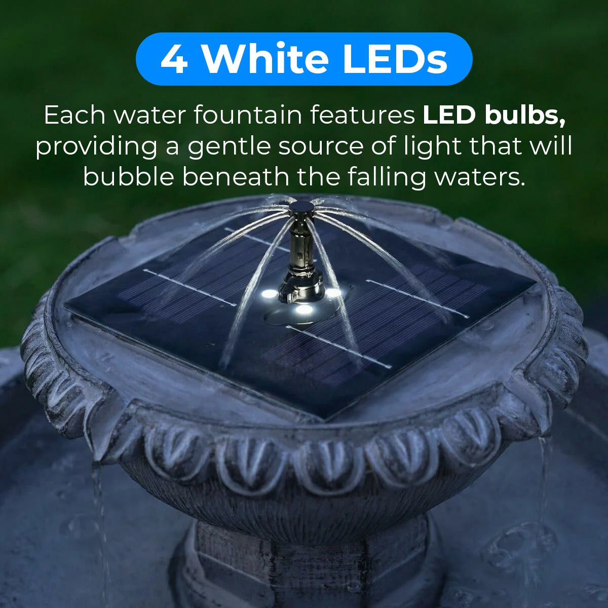 LED Solar Water Feature Victoriana Tiered 80cm