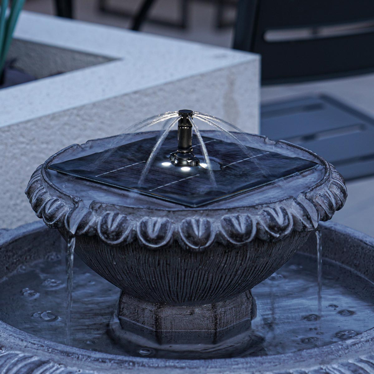 LED Solar Water Feature Victoriana Tiered 80cm