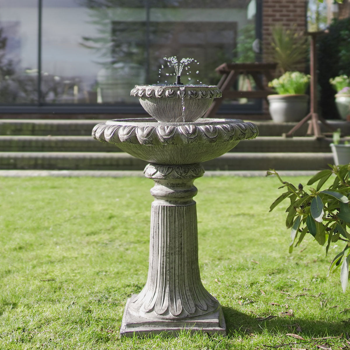 LED Solar Water Feature Victoriana Tiered 80cm
