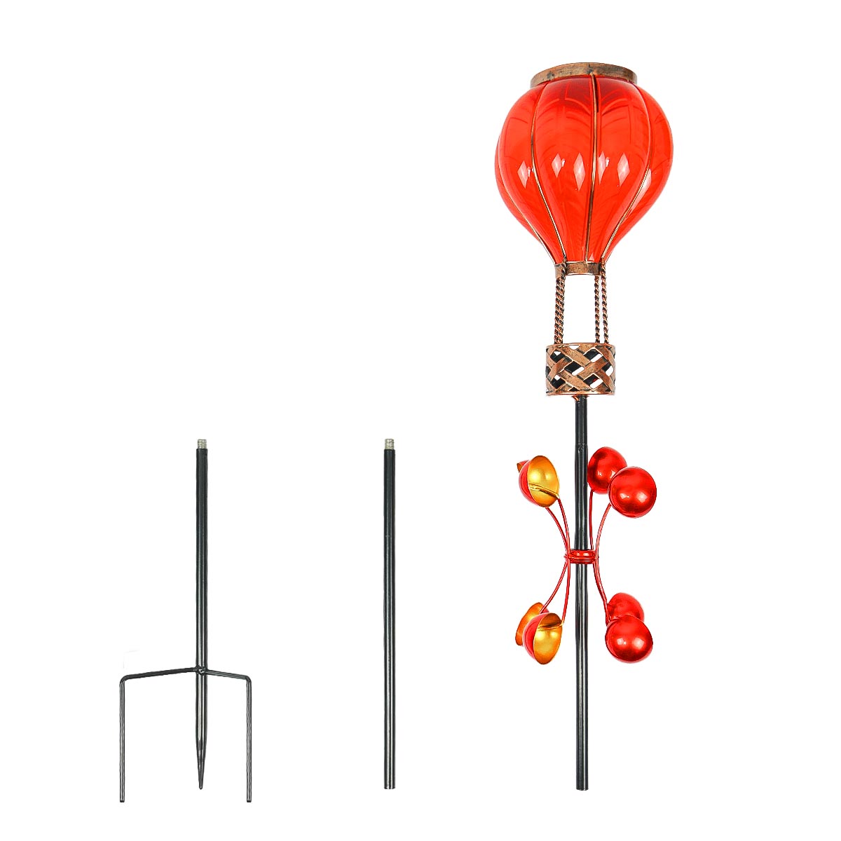 Solar Cool Flame Balloon Wind Spinner Stake Light and Lantern