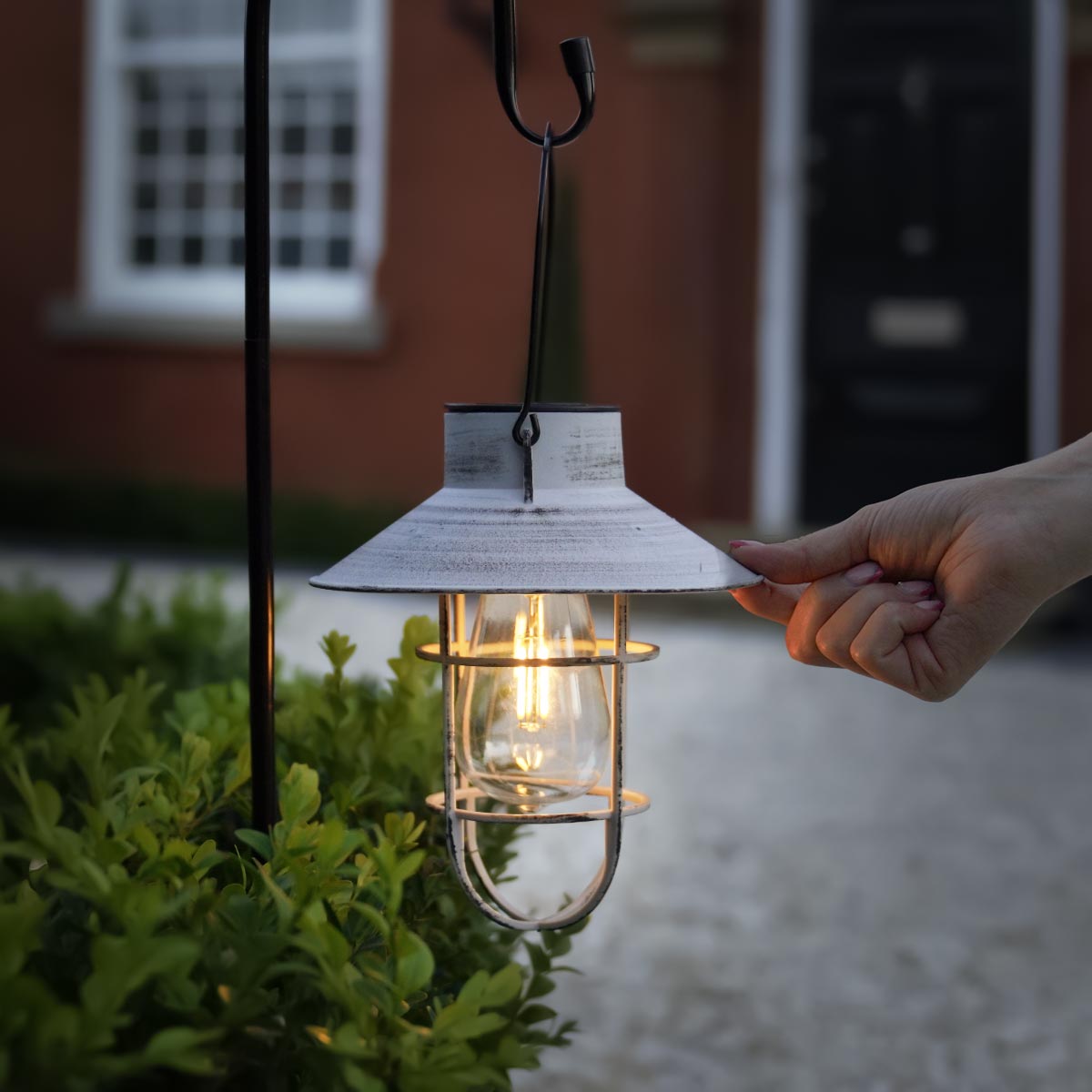 Fisherman Hanging Lantern Solar Stake Light Filament Effect