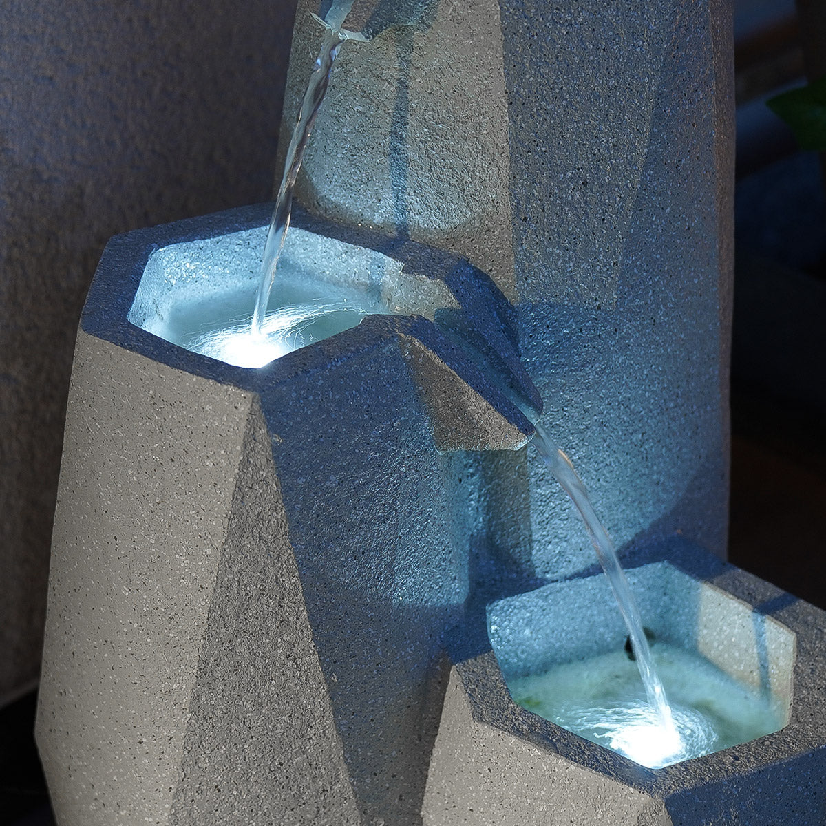 Plug-in & Solar Water Feature Serenity Cascading Fountain 49cm