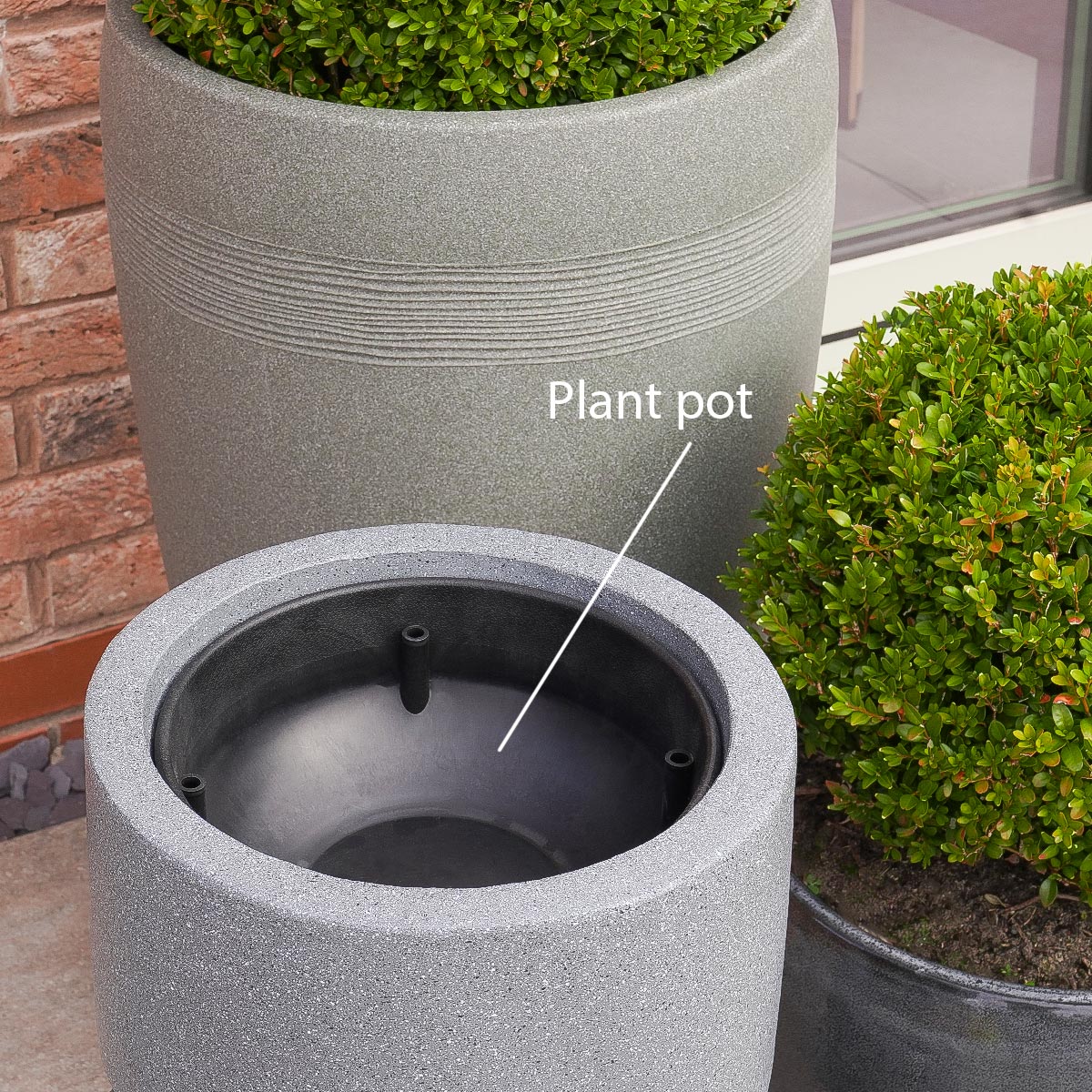 Solar & Plug-in Grey Spiral Rainfall Water Feature with Planter