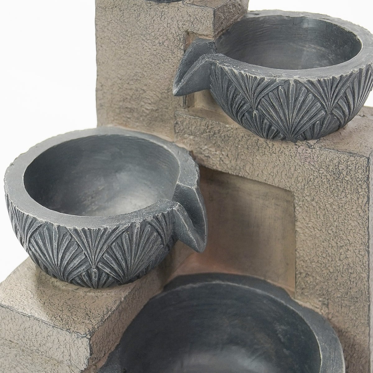 Solar & Plug-in Stone Effect Cascading Bowls Water Feature