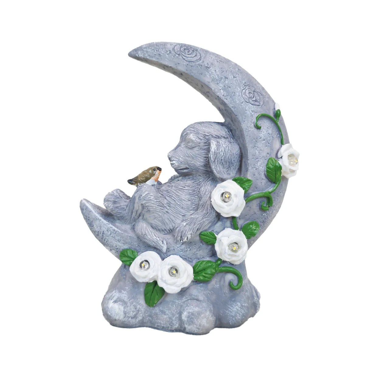 Dog Memorial Stone Effect Solar Light Half Moon