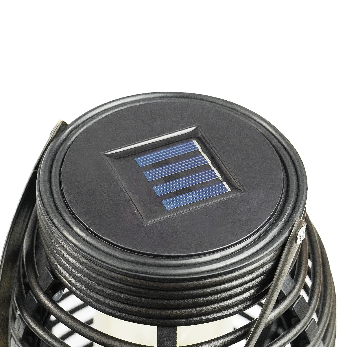 Solar Garden Lantern Rattan Effect Cage