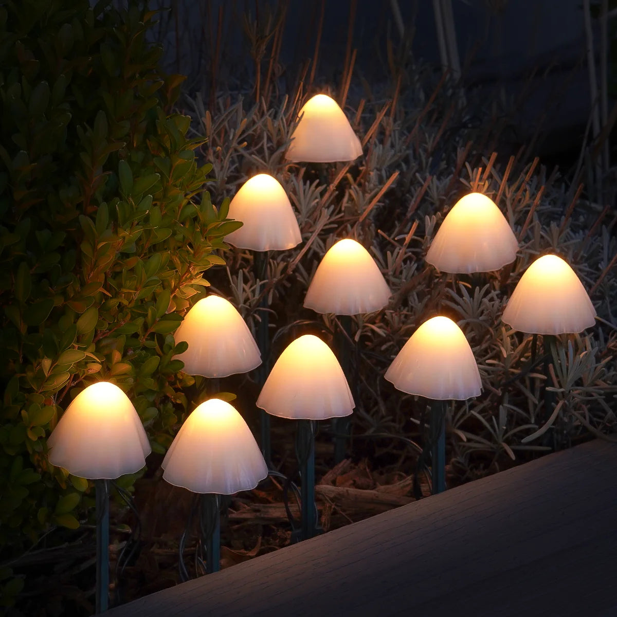 10 LED Mushroom Solar Light Stakes