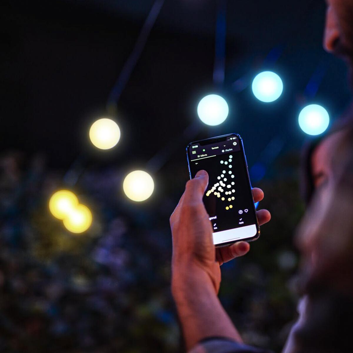 Smart App Controlled Twinkly Festoon Lights, Gold Edition - Gen II