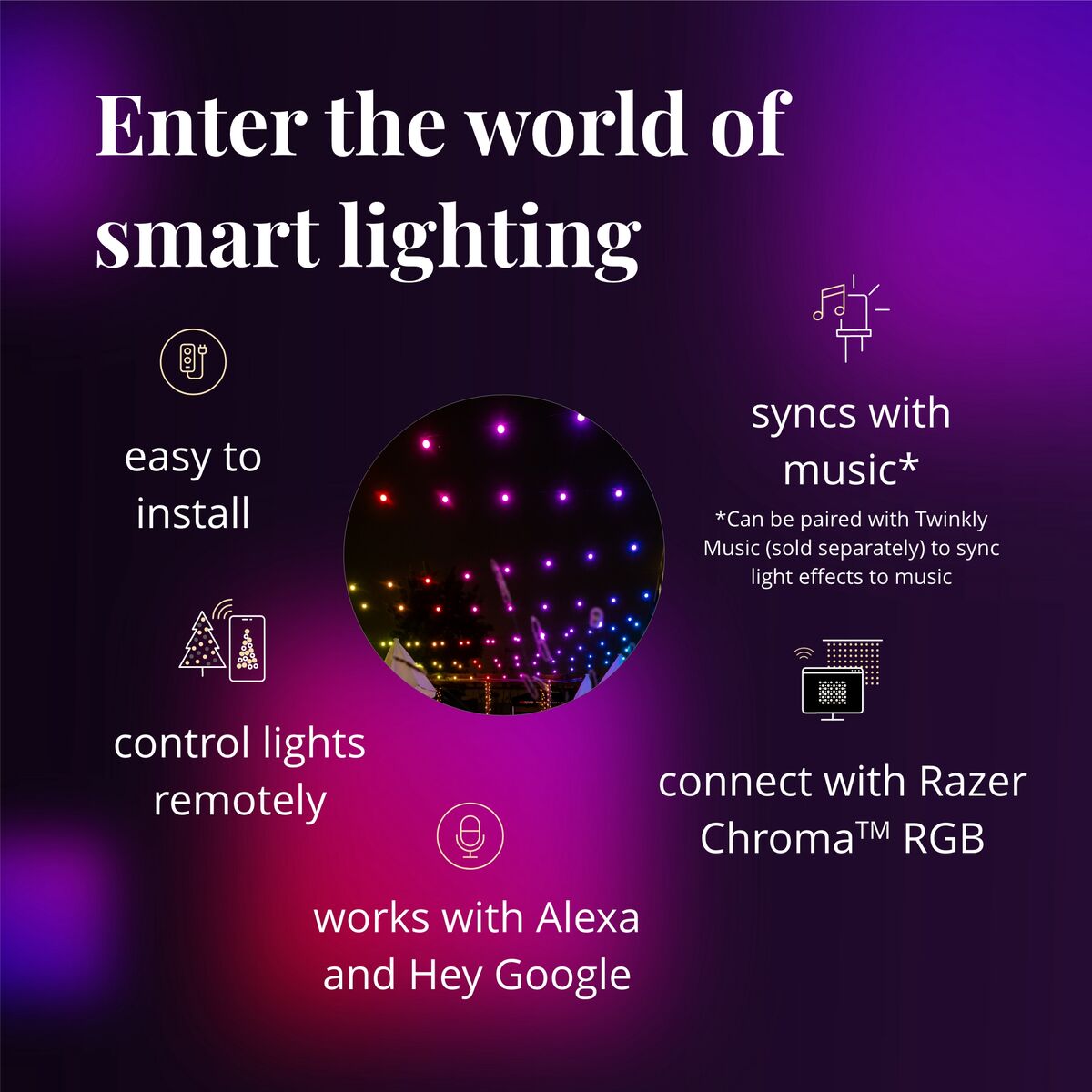 Smart App Controlled Twinkly Festoon Lights - Gen II