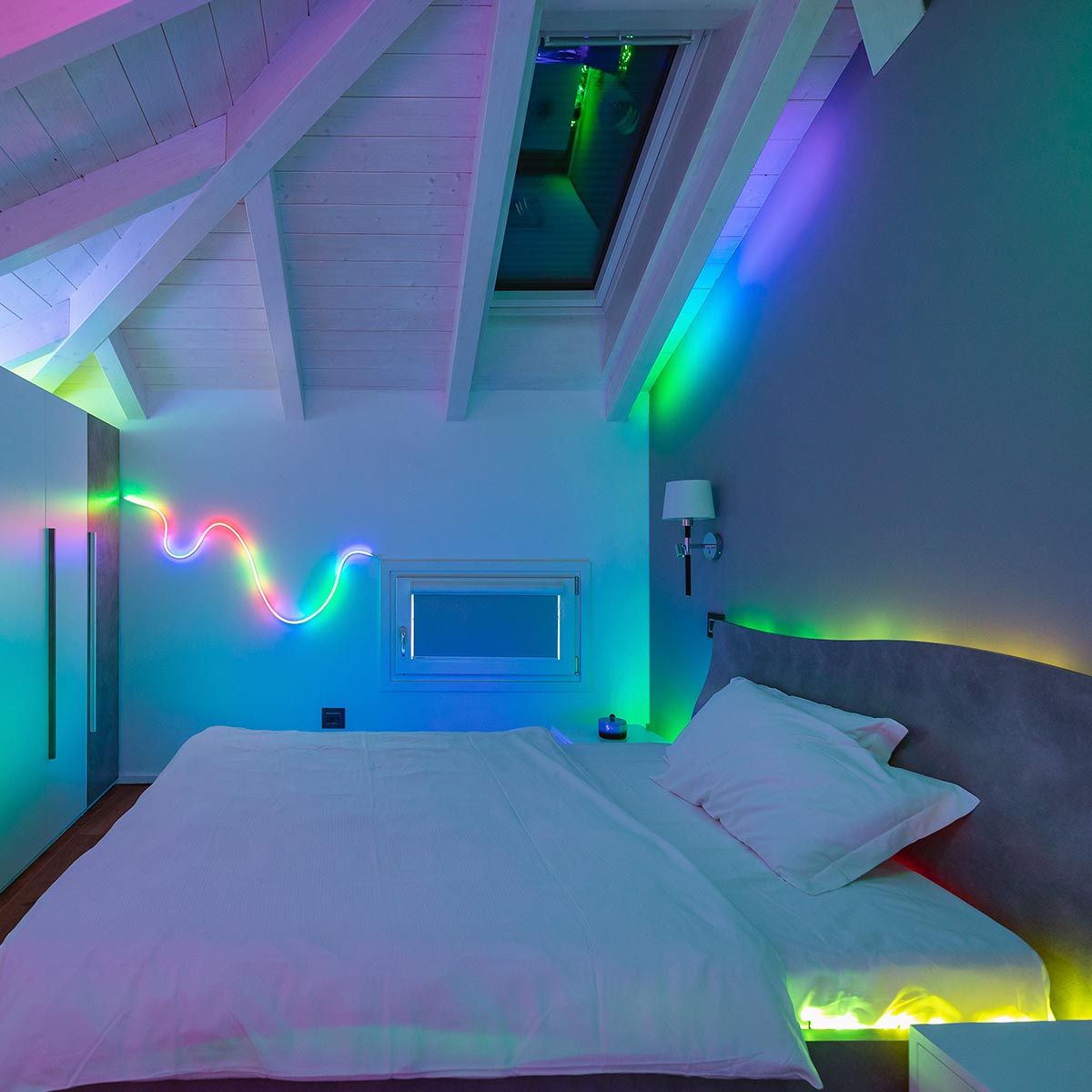 Smart App Controlled Twinkly Indoor Line Strip Light, Black Cable - Gen II