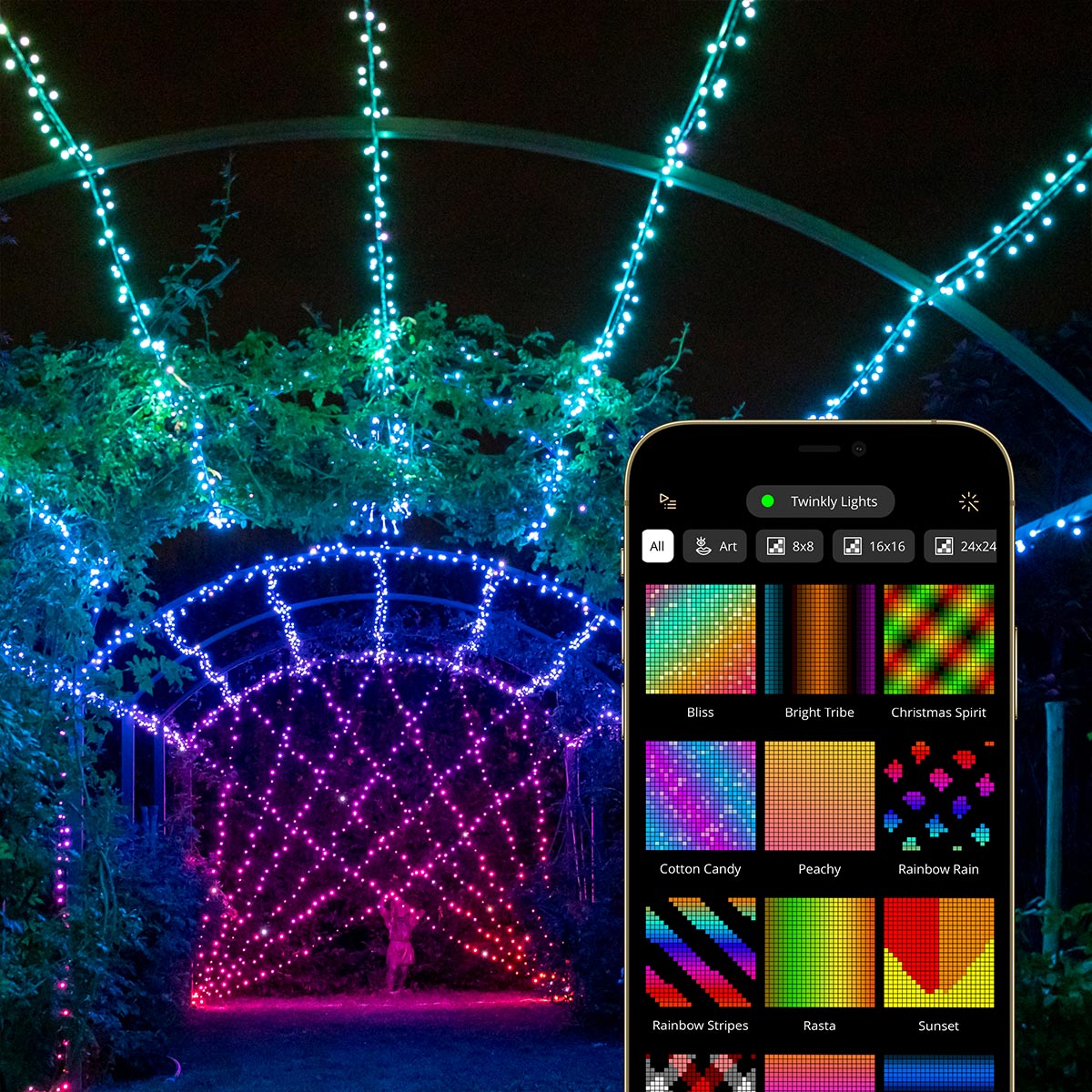 20m Smart App Controlled Twinkly Christmas Fairy Lights, Black Cable, Special Edition - Gen II
