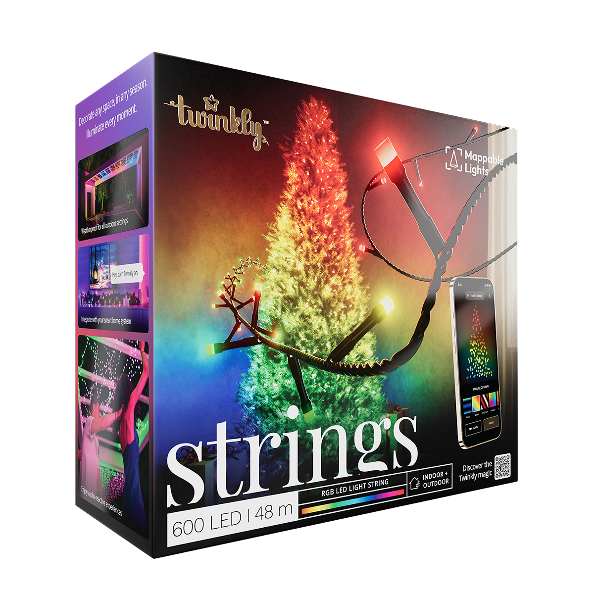 48m Smart App Controlled Twinkly Christmas Fairy Lights - Gen II