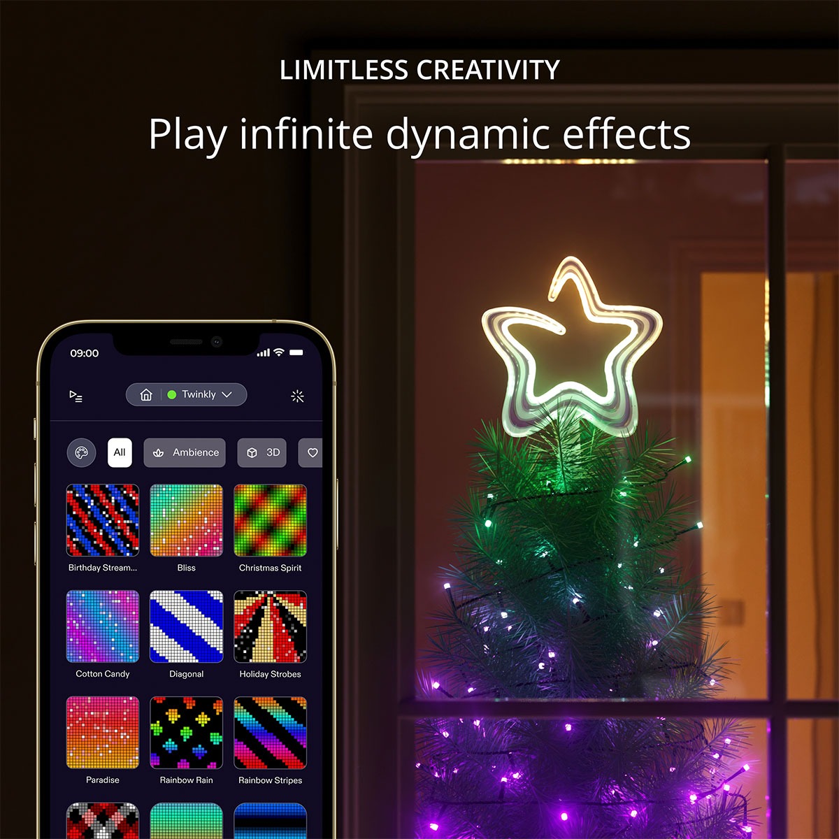 28cm Twinkly Smart App Controlled Christmas Star Tree Topper