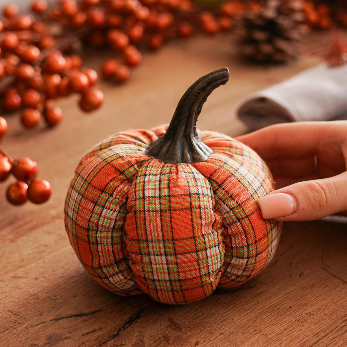 11cm Orange Pumpkin Decoration