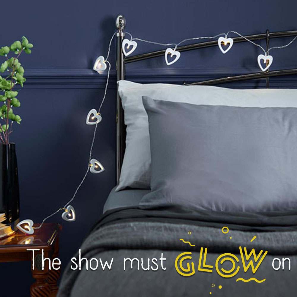 Add a glow to your bedroom with fairy lights