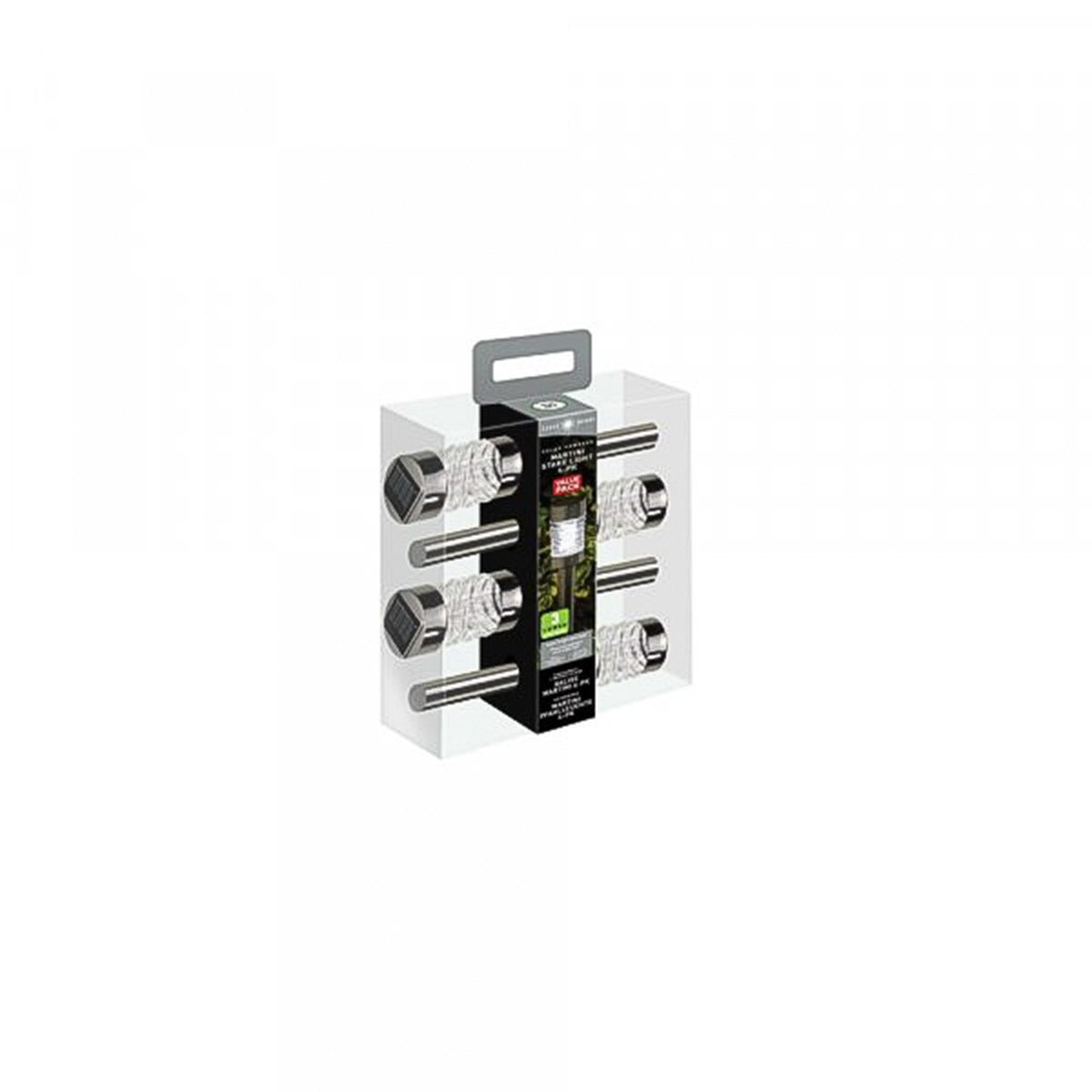 4 Martini Solar Stake Lights Stainless Steel 25cm