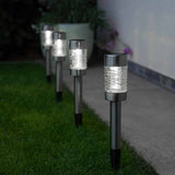 4 Martini Solar Stake Lights Stainless Steel 25cm