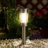 4 Martini Solar Stake Lights Stainless Steel 25cm