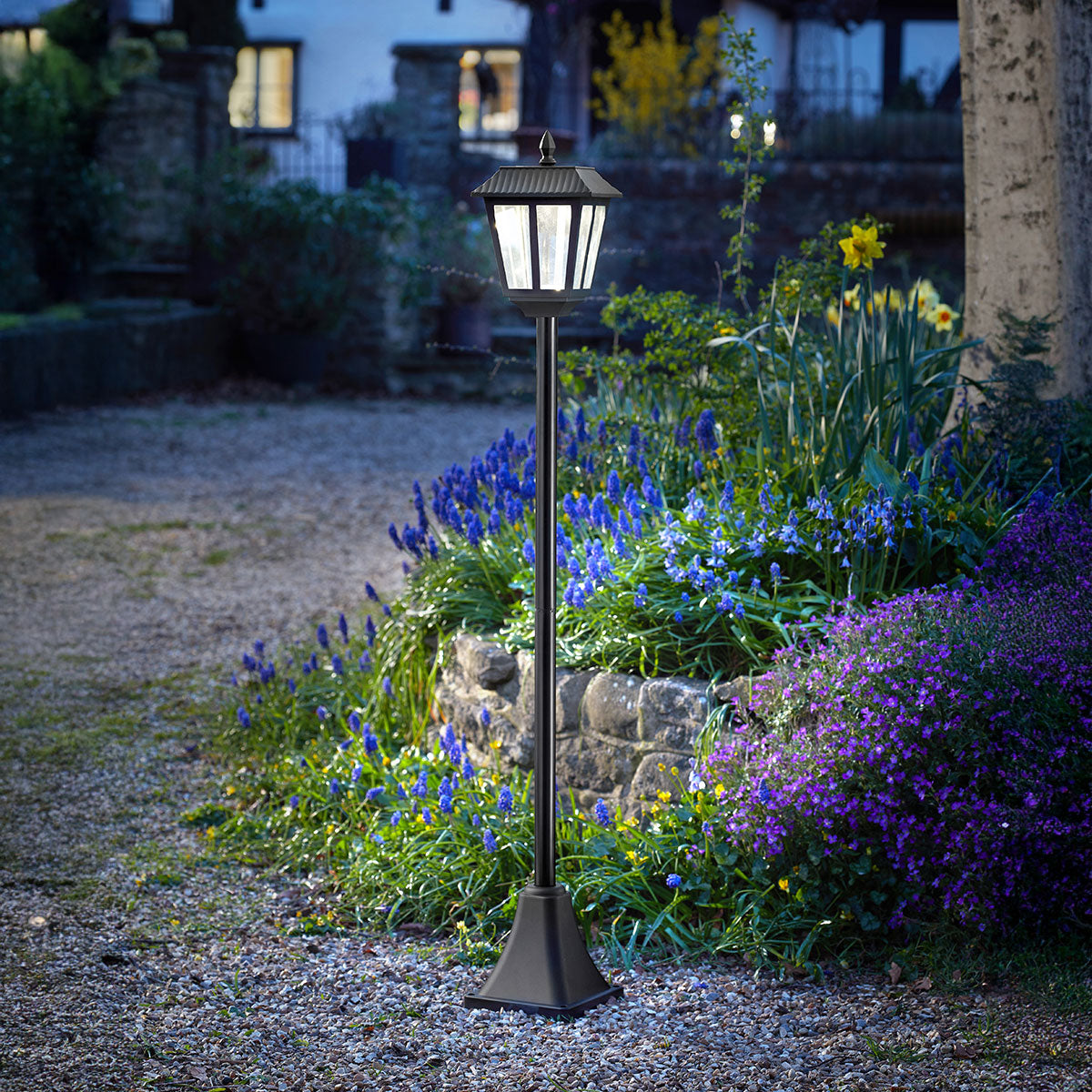 Solar Security Metro Lamp Post, White LEDs