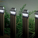 4 Solar Post Lights White LEDs