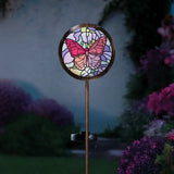 Solar Stake Light Tiffany Butterfly 90cm