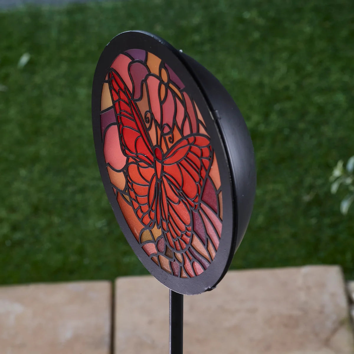 Solar Stake Light Tiffany Butterfly 90cm