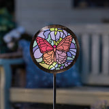 Solar Stake Light Tiffany Butterfly 90cm