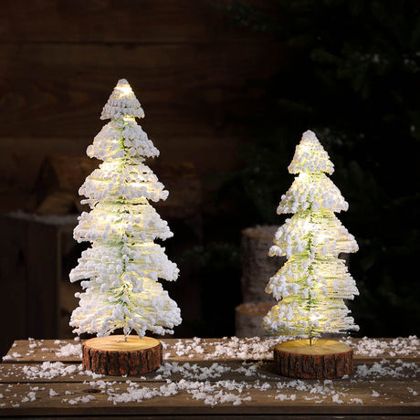 31cm Snowy Battery LED Table Top Christmas Tree